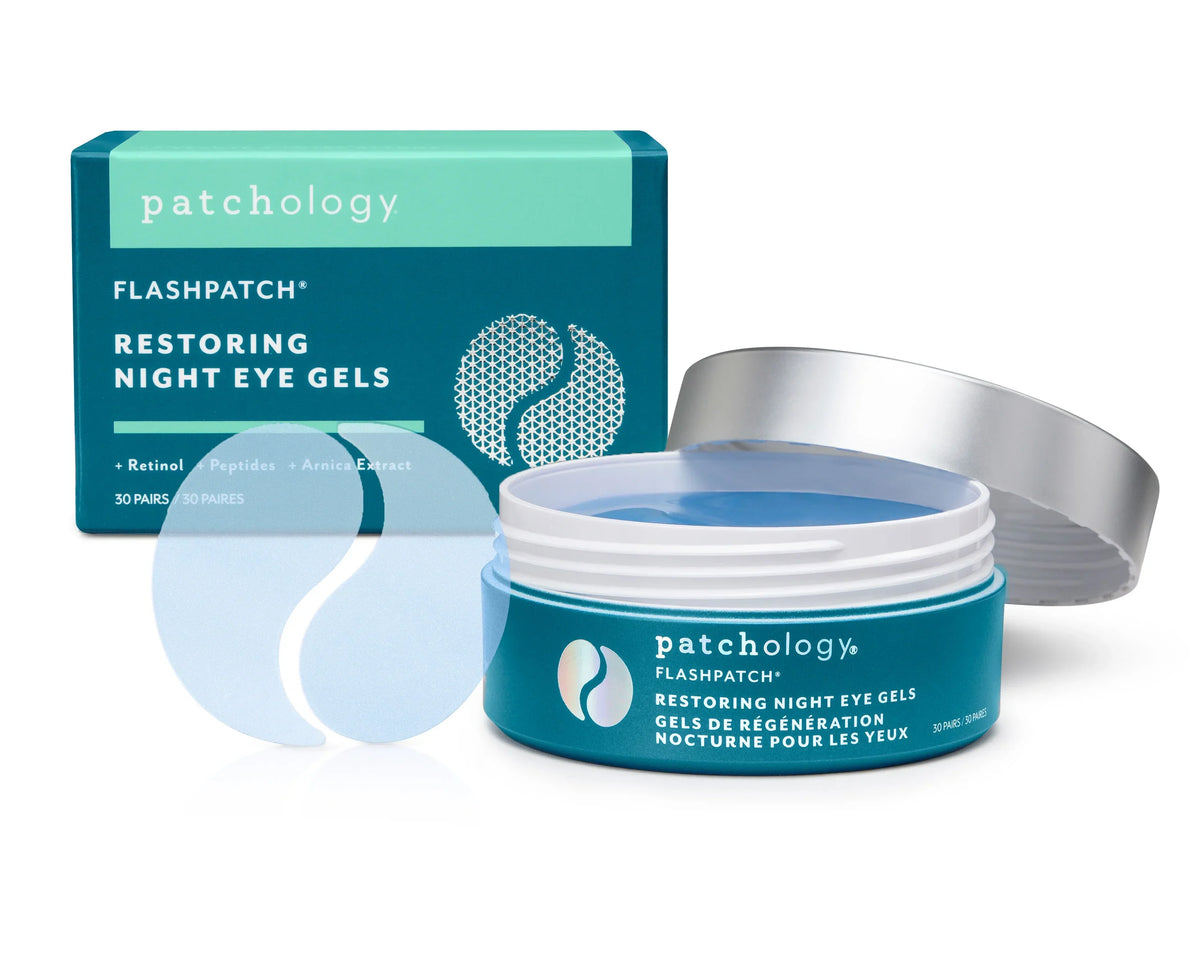 Patchology FlashPatch Restoring Night Under Eye Gels Eye Masks, 30 Count