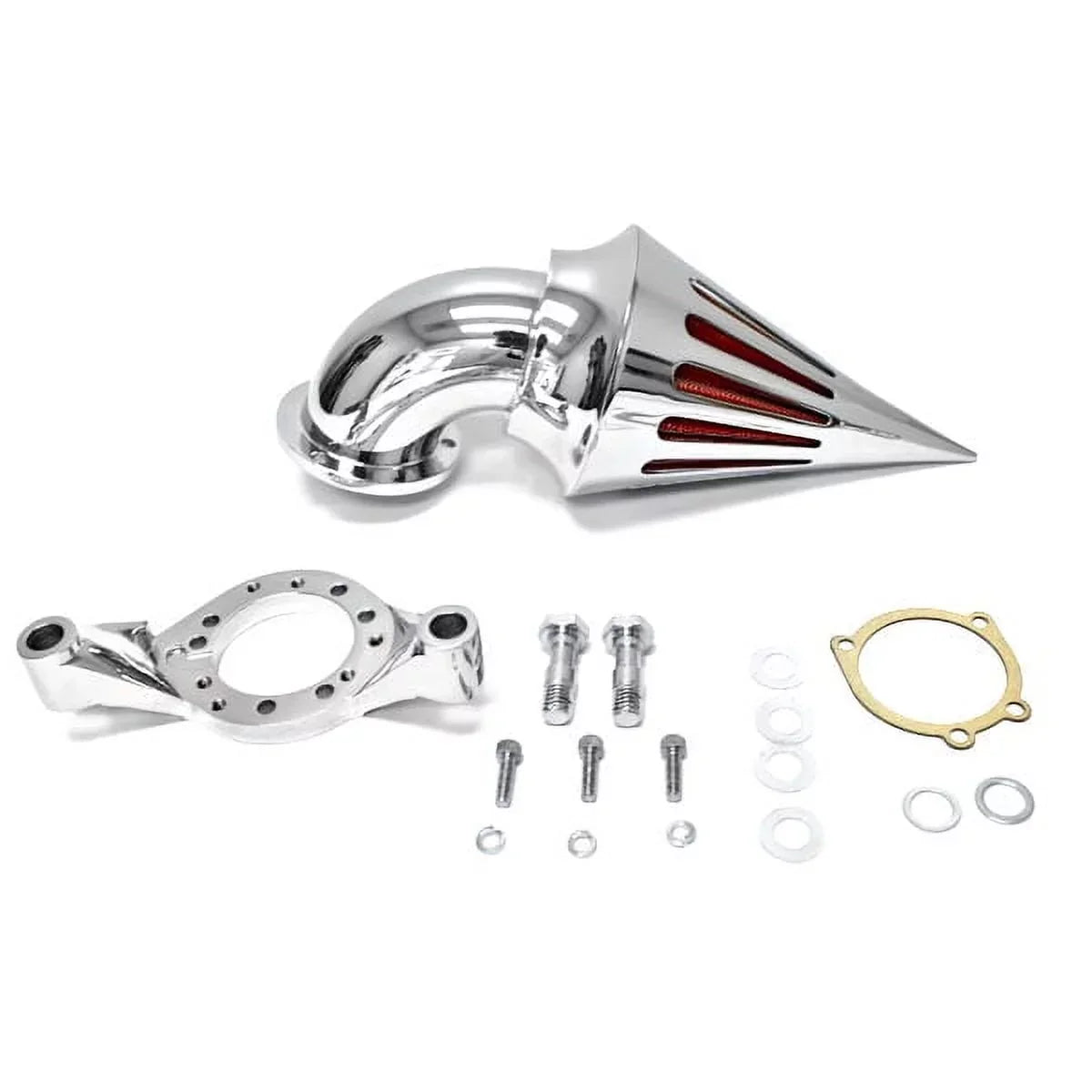 Krator Motorcycle Chrome Spike Air Cleaner Intake Filter Compatible with Harley-Davidson CVO Custom Applications