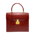 Pre-Owned GUCCI Gucci Old Vintage Ladylock Calf Leather Genuine Handbag Mini Tote Bag Red (Good)