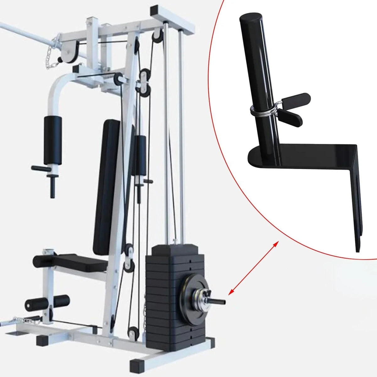 funtasica Gym Weight Stack Extender Weight Stack Pin Exercise Machine Fitness Equipment Add Weight Weight Loading Pin for Weightlifting