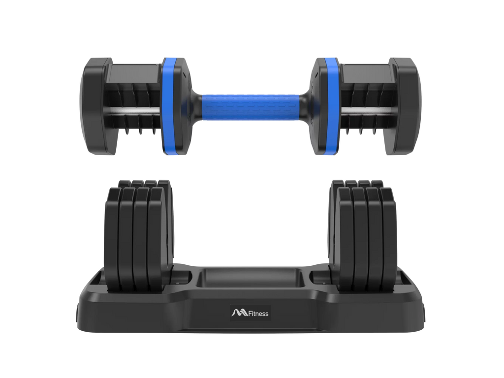 Adrinfly Adjustable Dumbbell - 55lb x2 Dumbbell Set of 2 with Anti-Slip Handle, Fast Adjust Weight by Turning Handle with Tray, Exercise Fitness Dumbbell Suitable for Full Body Workout