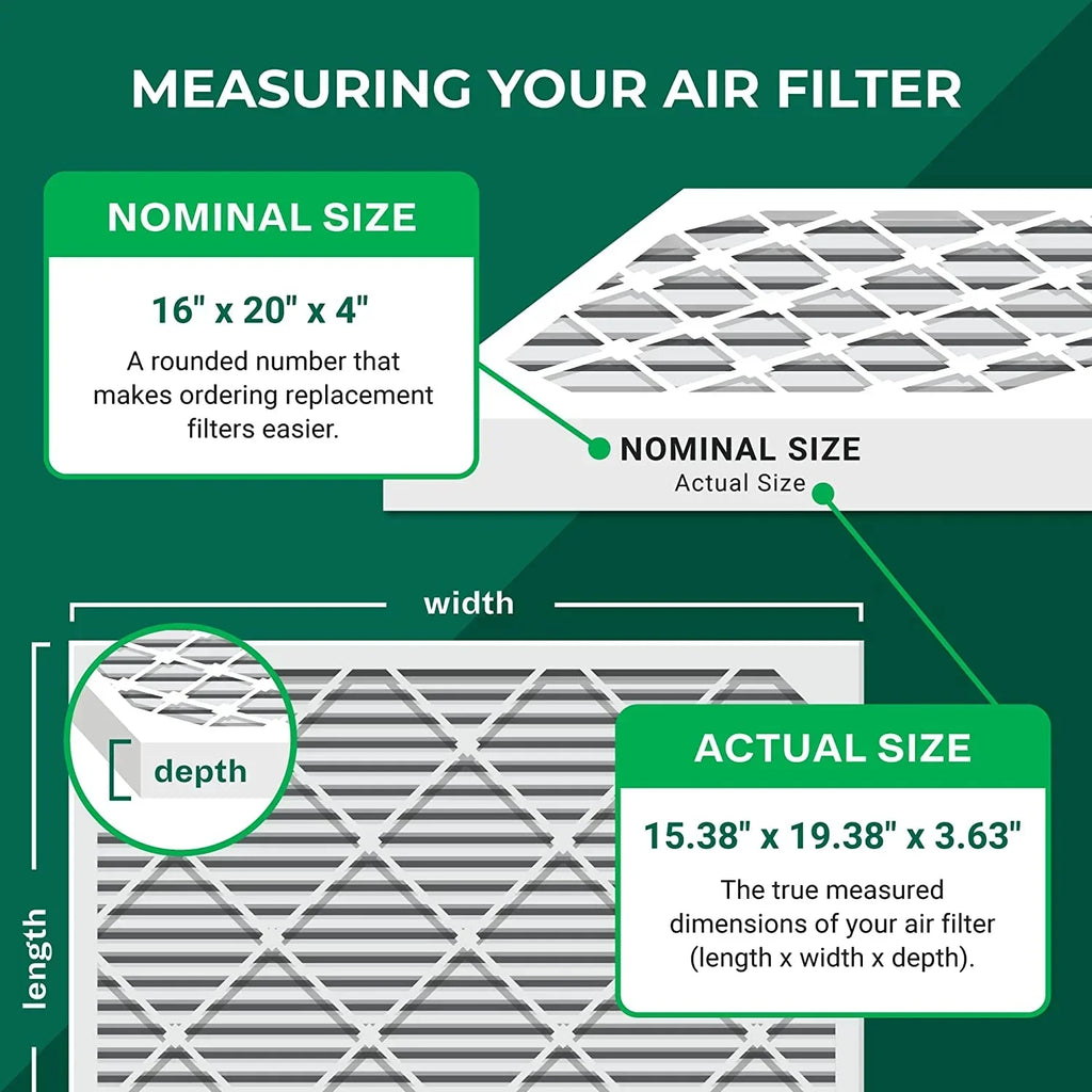 Filterbuy 16x20x4 MERV 11 Pleated HVAC AC Furnace Air Filters (12-Pack)