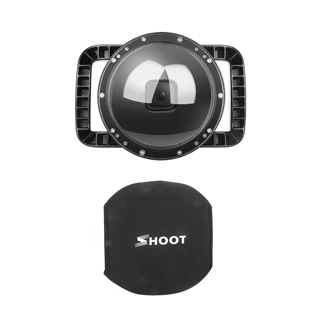 Waterproof Dome Port Case for  9 Black and  10SHOOT XTGP559, Dual Handle, 45m Waterproof, 180° Wide Angle