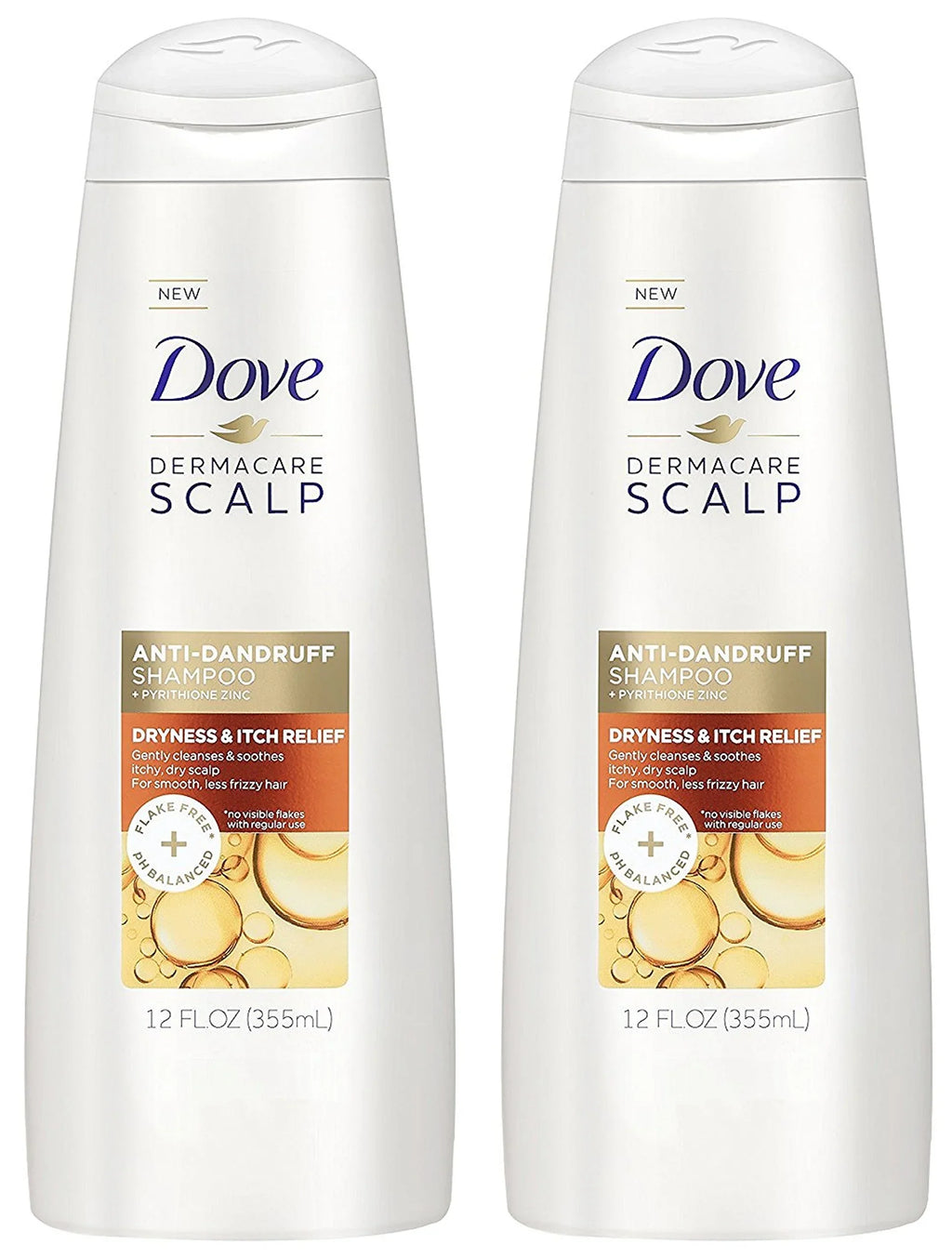 Dove Dermacare Scalp - Anti-Dandruff Shampoo - Dryness & Itch Relief - 12 Fl Oz (Pack Of 2)