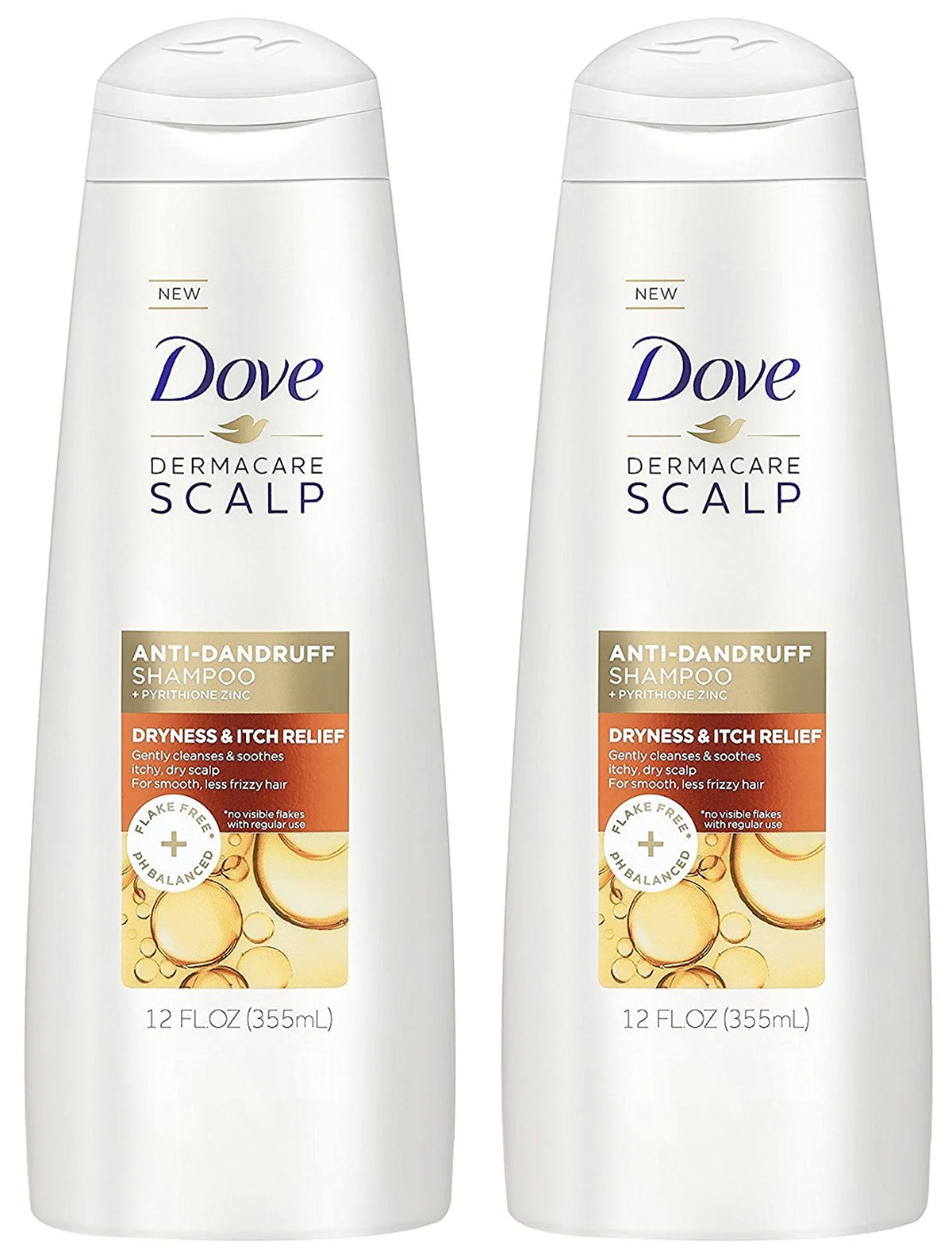 Dove Dermacare Scalp - Anti-Dandruff Shampoo - Dryness & Itch Relief - 12 Fl Oz (Pack Of 2)