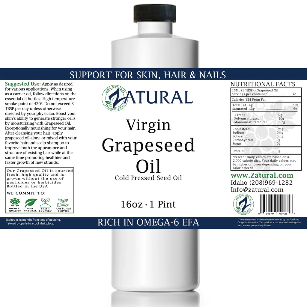 GrapeSeed Oil-Cold Pressed, Virgin, Undiluted, 100% Pure Grape Seed Oil (128 Ounce (1 Gallon))