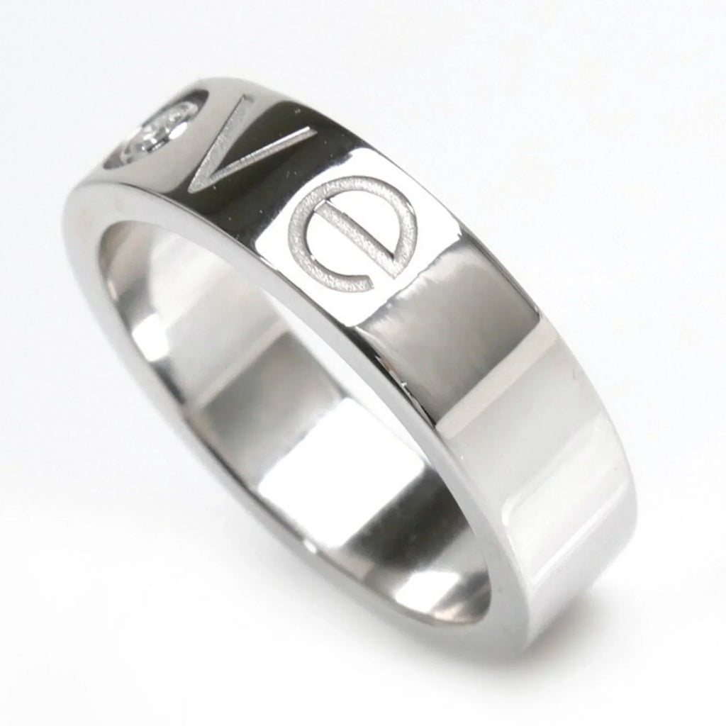 Pre-Owned CARTIER Cartier K18WG White Gold Love Ring 1P Diamond 14.5 Size 55 9.8g 2006 Limited Edition Women's (Good)