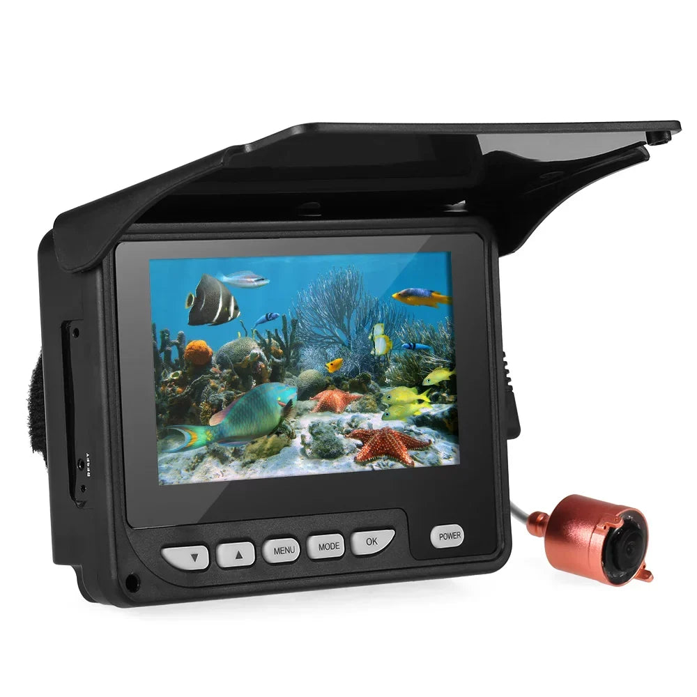 moobody 4.3 Inch Portable Underwater Fishing Camera Fish Finder Waterproof Night Vision Ice Boat Fishing Camera 20M Cable with Carry Bag