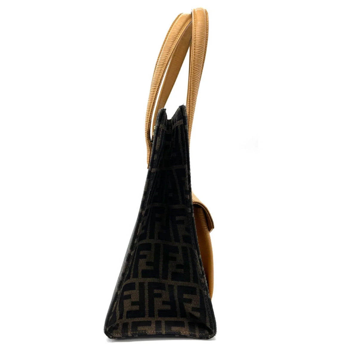 Pre-Owned FENDI Handbag Shoulder Bag Zucca Canvas/Leather Brown x Beige Unisex (Good)