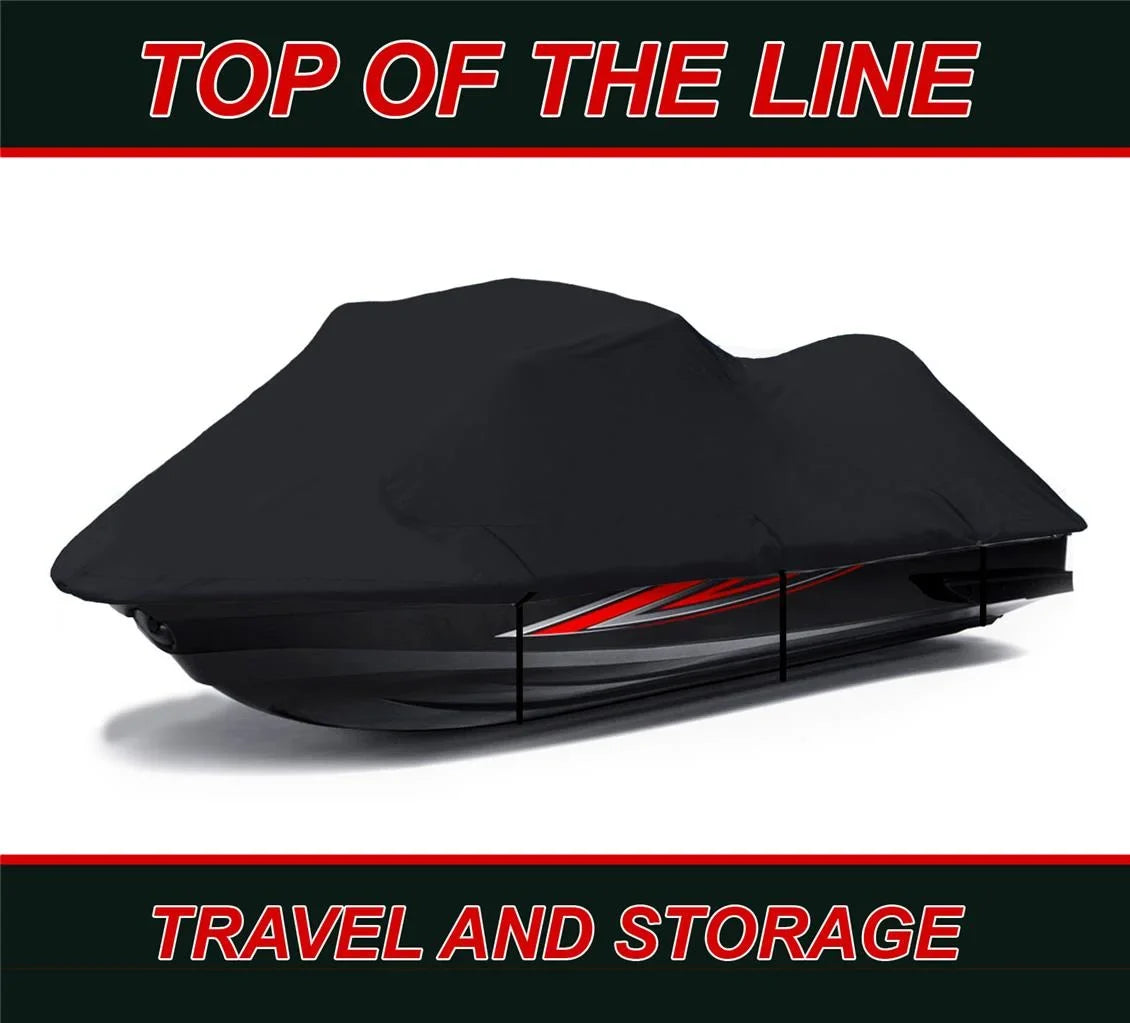 BLACK 600 DENIER JetSki Cover Compatible for Sea Doo Sea-Doo GTI SE 130 2011 2012 2013 2014 2015 2016 2017 2018 2019 2020 2021 2022 Jet Ski Cover PWC Cover