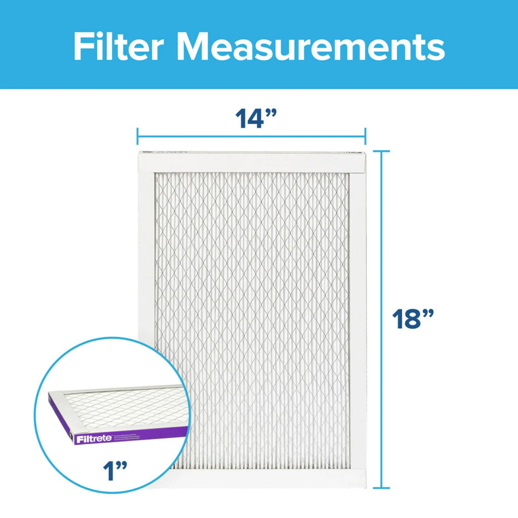 Filtrete 14x18x1 Air Filter, MPR 1500 MERV 12, Advanced Allergen Reduction, 4 Filters