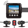 VSYSTO 2 Inch Screen HD 1080P Motorcycle Dash Cam, Full Body Waterproof SonyIMX307 150° Wide Angle Fish Eye Lens Front and Rear Camera, WDR, Night Vision, Loop Recording, G-sensor