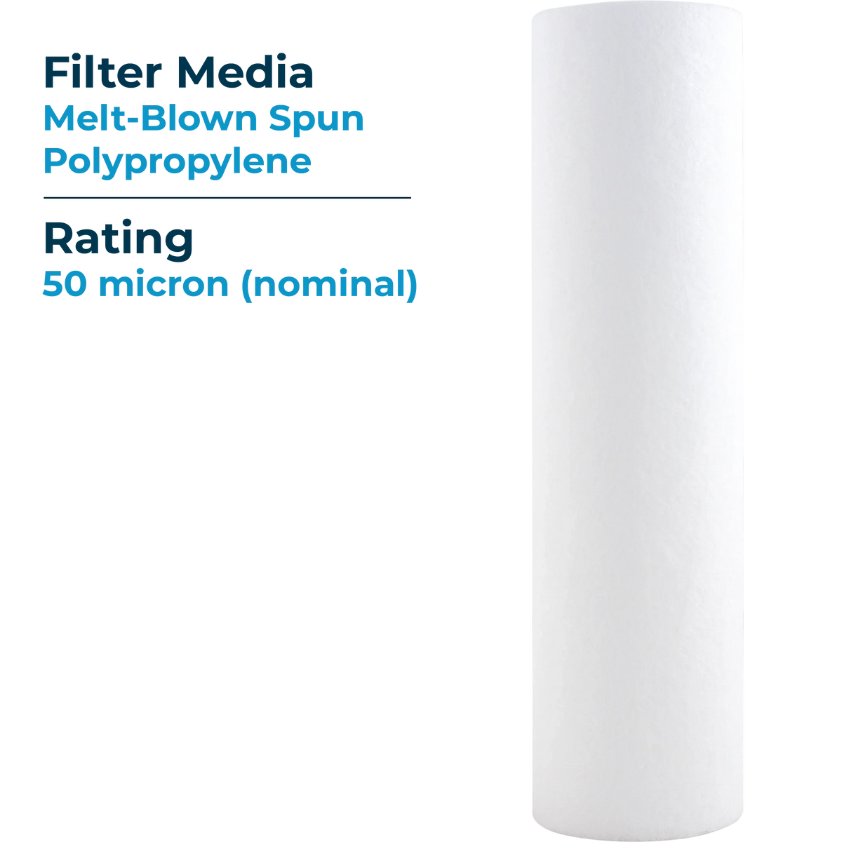 SpiroPure SP-P50 10x2.5 50 Micron Spun Melt-Blown Polypropylene Sediment Water Filter Cartridge SDC-25-1050 (Case of 24)