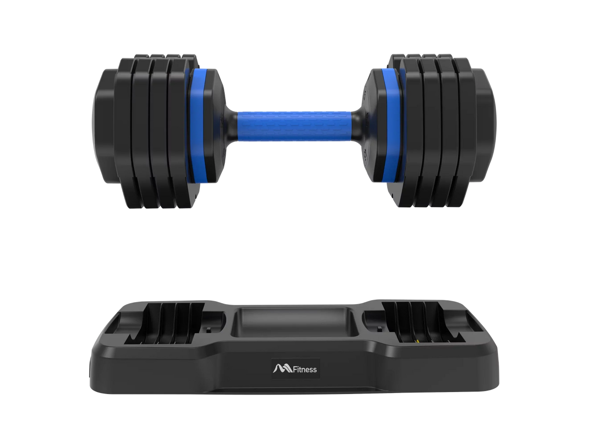 Adrinfly Adjustable Dumbbell - 55lb x2 Dumbbell Set of 2 with Anti-Slip Handle, Fast Adjust Weight by Turning Handle with Tray, Exercise Fitness Dumbbell Suitable for Full Body Workout