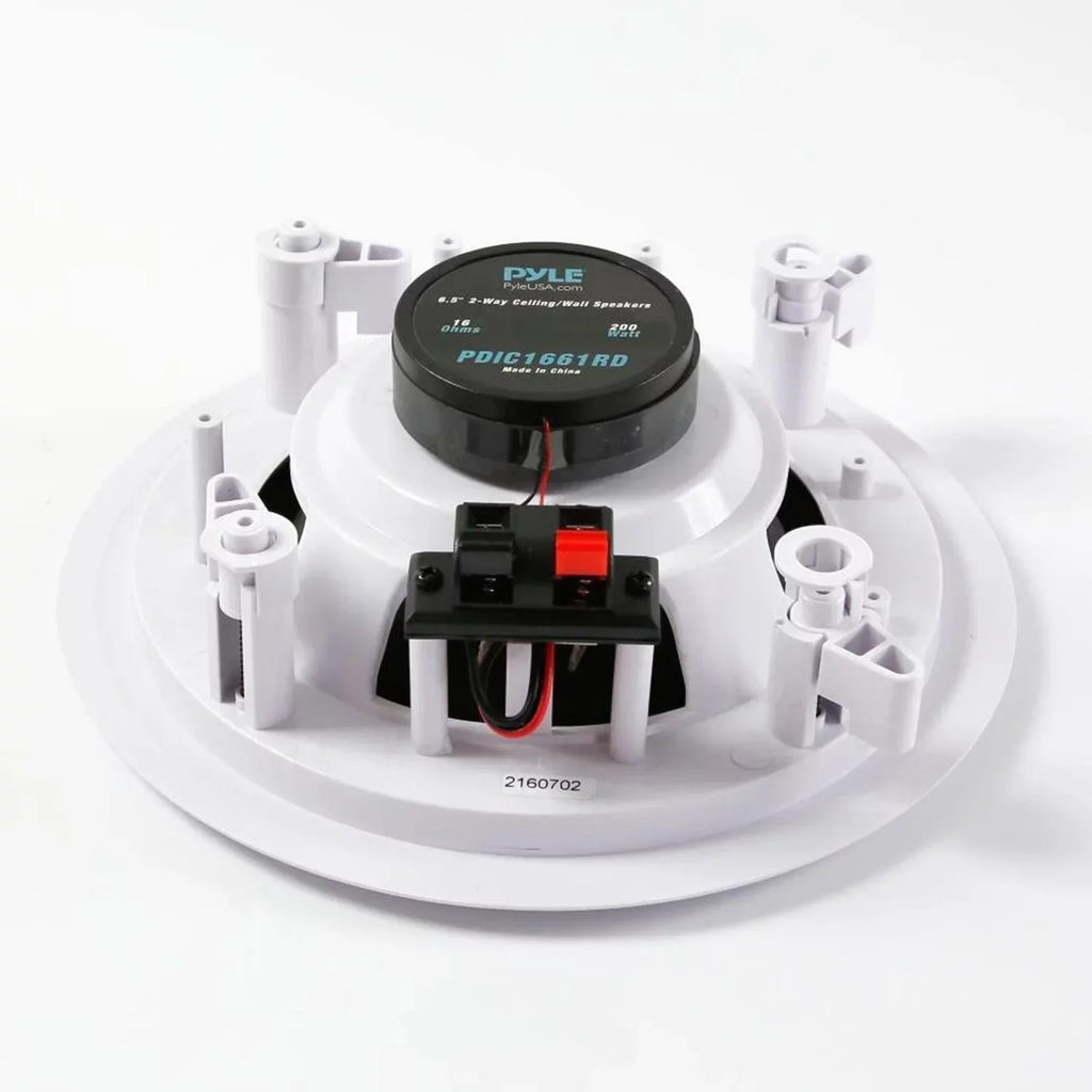 Pyle PDIC1661RD 6.5 Inch 200 Watt In Ceiling Wall 2 Way Speaker System (4 Pairs)