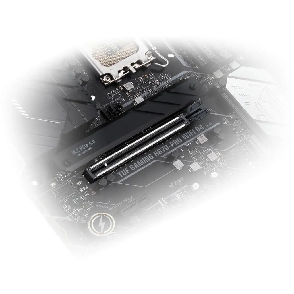 ASUS TUF GAMING H670-PRO WIFI D4 LGA 1700 (Intel 12th &13th Gen) ATX Gaming Motherboard (PCIe 5.0, DDR4, 14+1 DrMOS, 4xPCIe 4.0 M.2 Slots, WiFi 6, 2.5 Gb LAN, Front USB 3.2 Gen 1 Type-C)