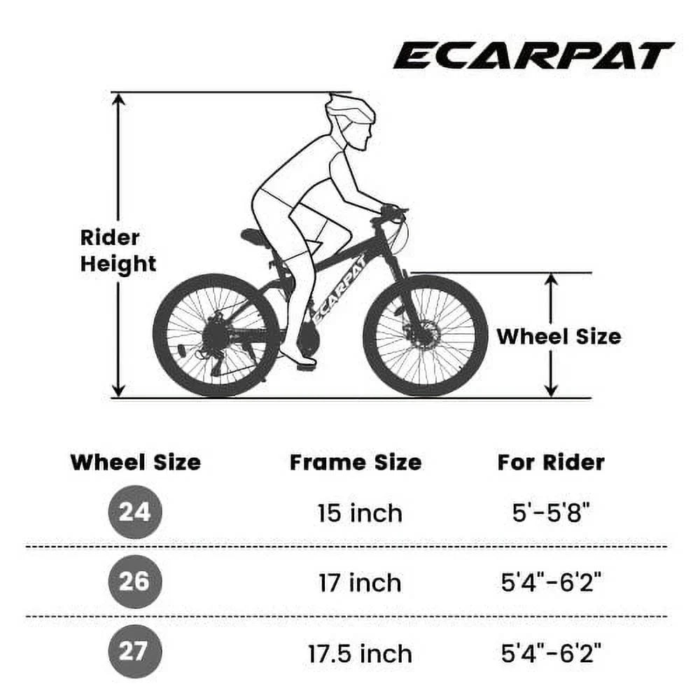 Mountain Bike 26 Inch Wheel, 21-Speed U-Brakes Twist Shifter, Carbon Steel Frame Youth Teenagers Mens Womens Trail Commuter City Snow Beach Mountain Bicycles(Blue-Purple)