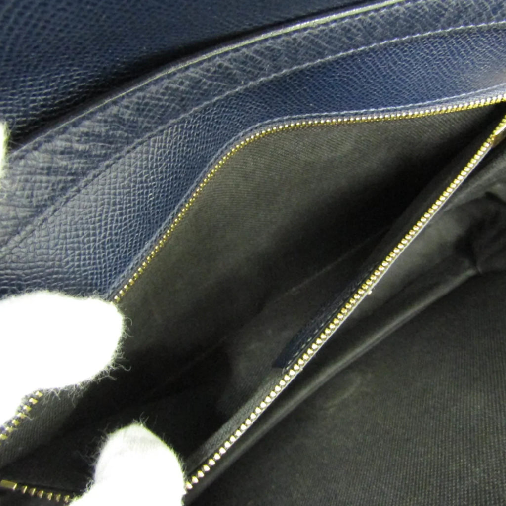 Pre-Owned Salvatore Ferragamo Vara AU-21 0011 Women's Leather Shoulder Bag Navy (Good)