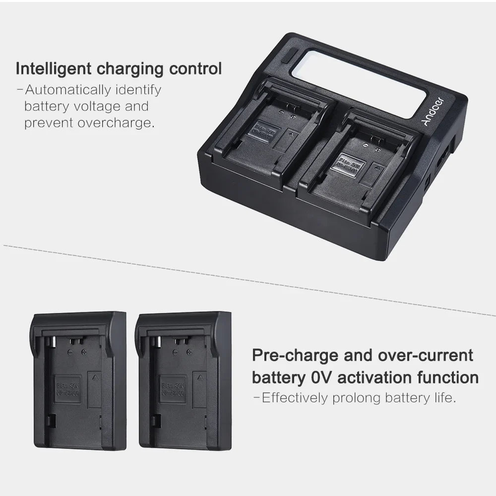7299 NP-FZ100 Dual Channel LCD Battery Replacement for Sony A7III A9 A7RIII A7SIII