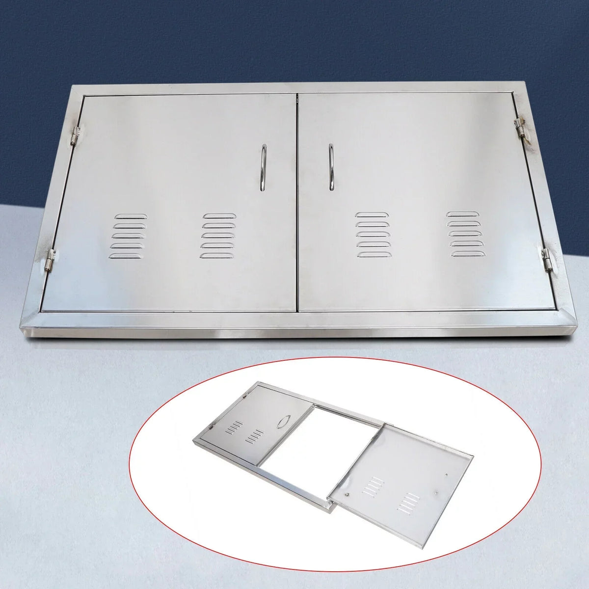 Kitchen Stainless Steel Door Outdoor Kitchen BBQ Island Stainless Steel Double Single Access BBQ Door BBQ Island Access Doors Stainless Steel Cabinet Kitchen Doors Outdoor BBQ Island Stainless Steel