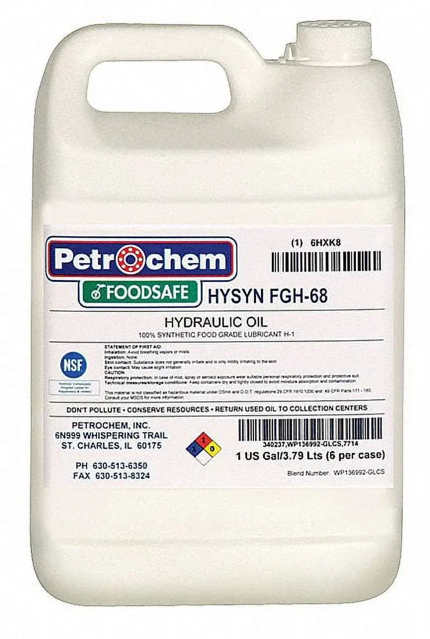 Petrochem Syn Hydraulic Oil,Food Grade,1gal,ISO 68  HYSN FGH-68-001