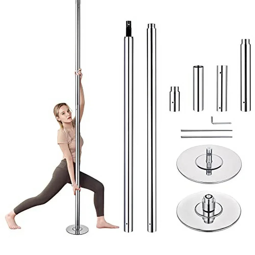 AW 9.25 FT Portable Dance Pole Kit Static Spinning Pole Dancing Pole Strip Poles for Home Removable 45mm Dance Pole Gym Party Club Exercise Fitness Silver/Black/Colorful/Gold, Max Load 1102 Lbs