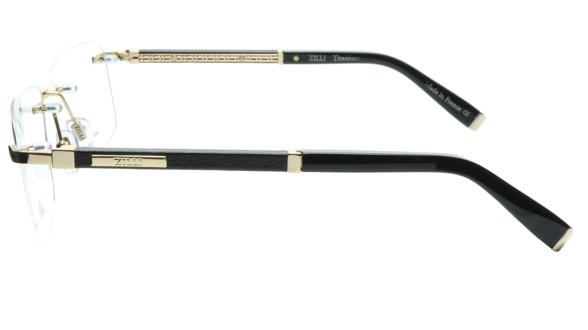 ZILLI Rimless Eyewear Made with Real Leather and High Quality Titanium