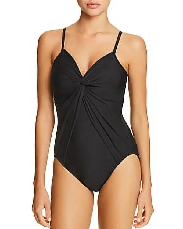 Miraclesuit BLACK Rock Solid Love Knot One Piece Swimsuit, US 10