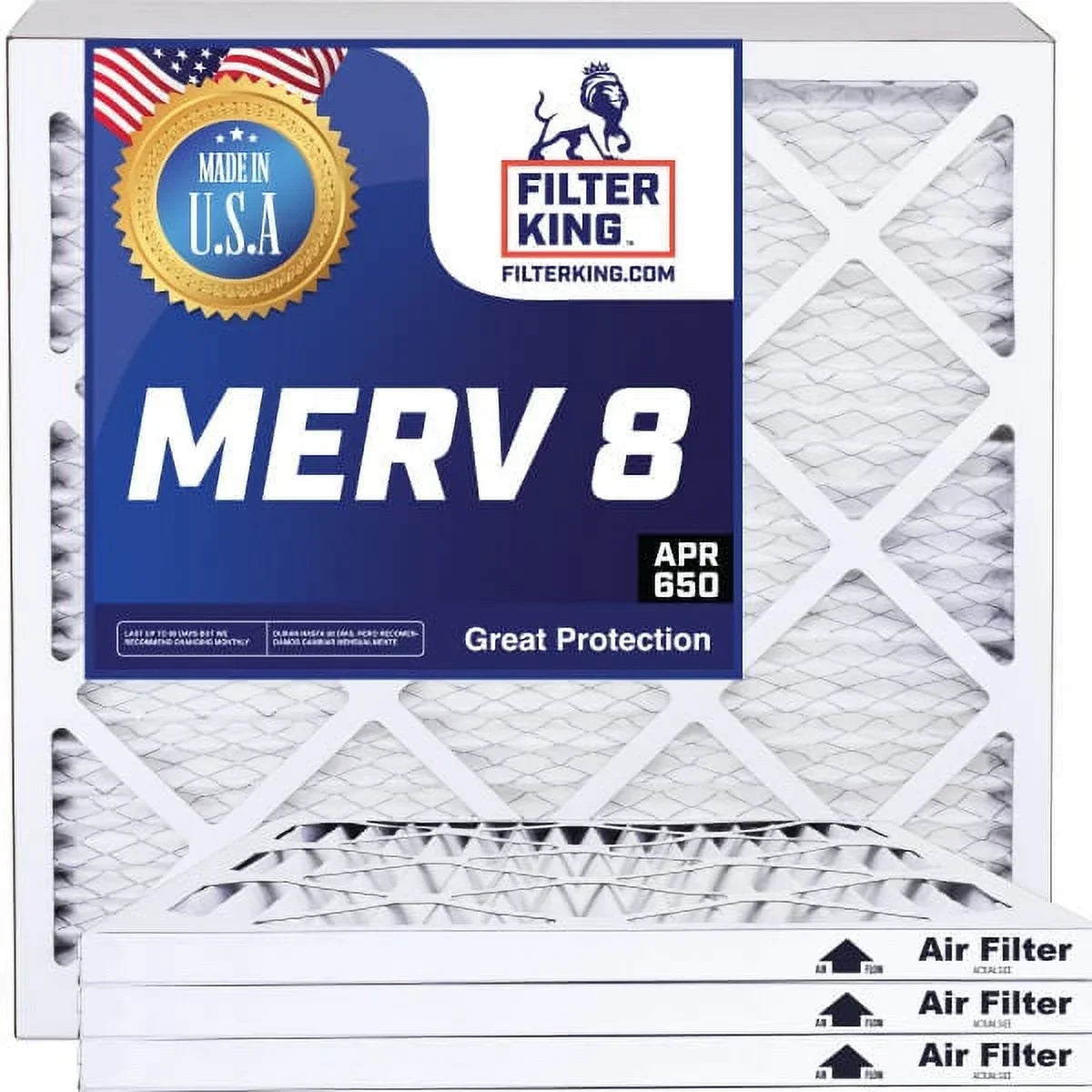 Filter King 12x48x1 Air Filter | 4-PACK | MERV 8 HVAC Pleated A/C Furnace Filters | MADE IN USA | Actual Size: 12 x 48 x .75"