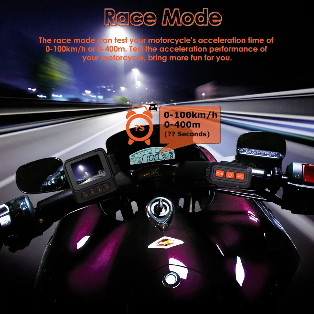 ZOMFOM MD20 Dual 2K 30fps/1080P 60fps Motorcycle Camera, All Waterproof Dash Cam 2'' LCD Front and Rear 150° Wide Angle with Wired Remote, Wi-Fi, GPS, EIS and Race Mode, Max up to 256GB