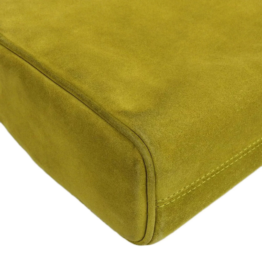 Pre-Owned Salvatore Ferragamo SALVATORE FERRAGAMO Gancini One Shoulder Bag Suede Green BC217651 (Good)