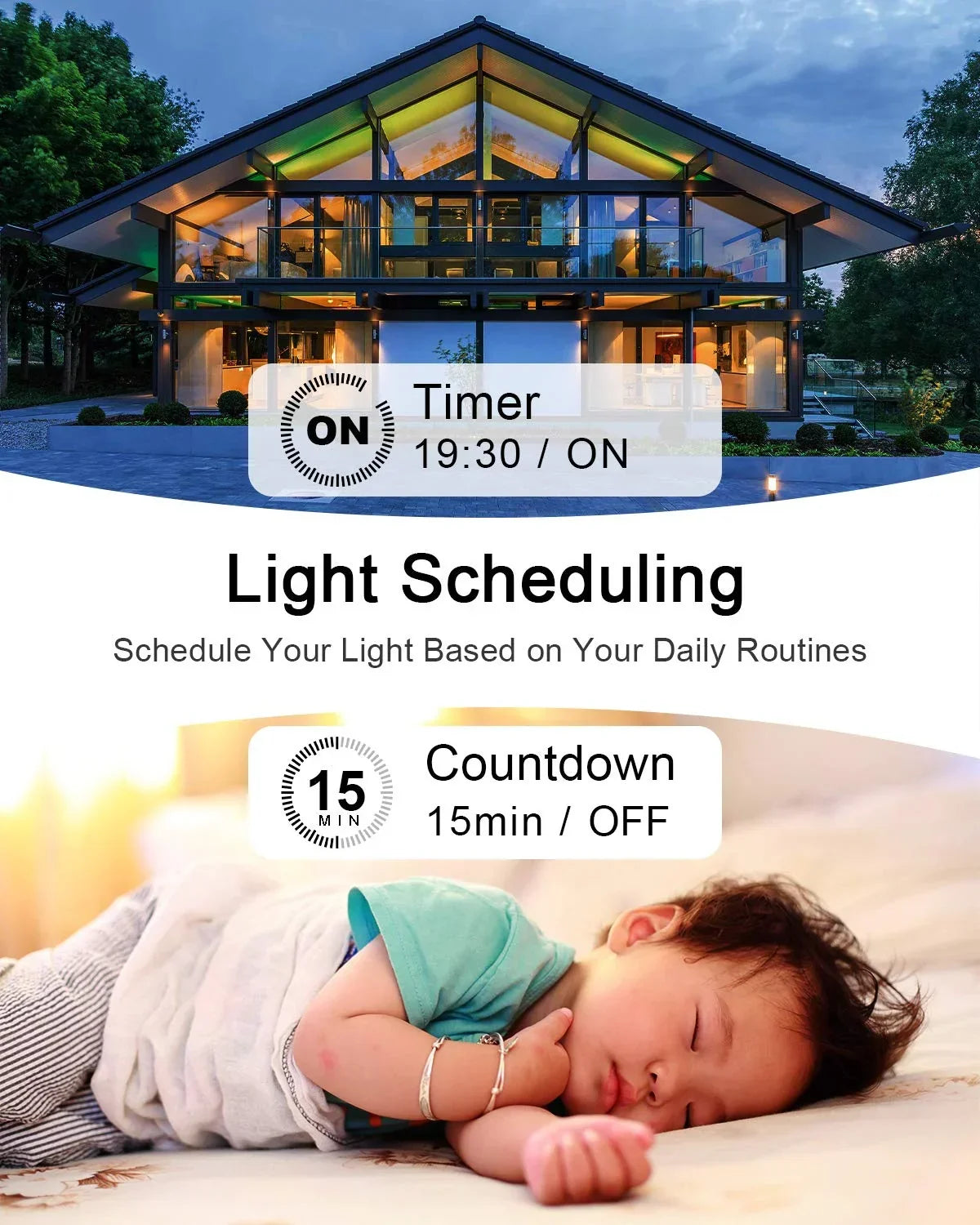 Smart Light Switch - Thinkbee 2.4Ghz WiFi Wireless Light Switch kit, Compatible with Alexa, Google Assistant and IFTTT, Outdoor 1969ft Indoor 164ft Remote Control, No Hub Required, Ceiling LED Lamp