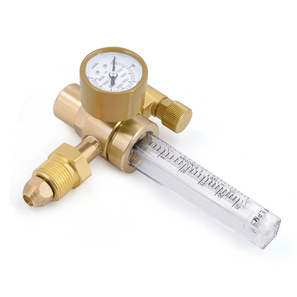 HITBOX Argon CO2 CGA 580 MIG TIG Welder Flow Meter Welding Gas Regulator Gauge with Box
