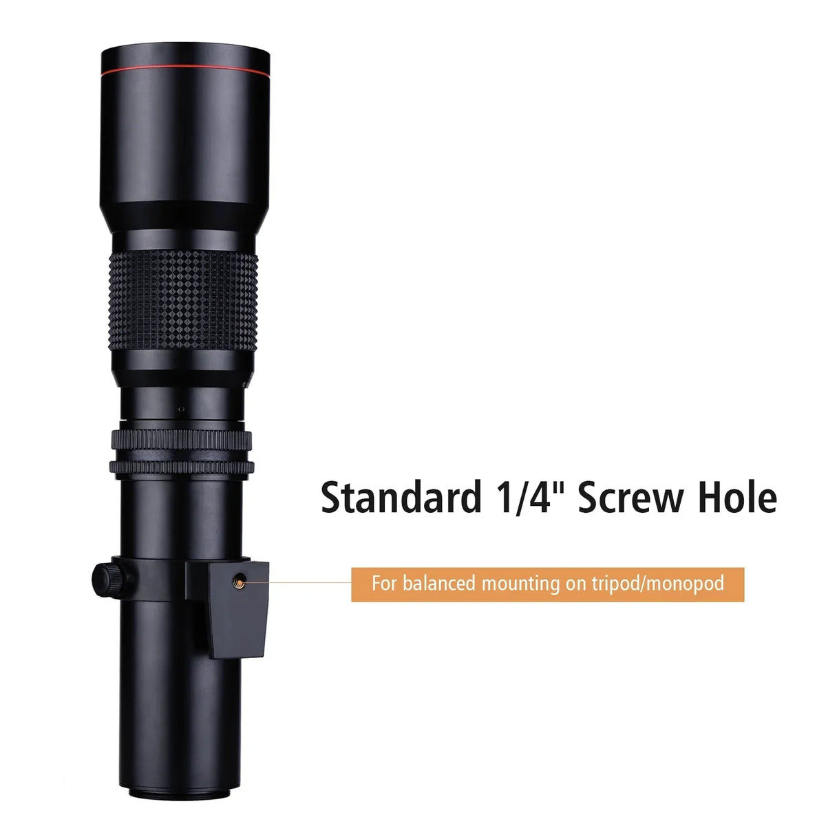 Aibecy 500mm F/8.0-32 Multi Coated Super Telephoto Lens Manual Zoom + T-Mount to NEX E-Mount Adapter Ring Kit Replacement for Sony A9 A7 A7R A7S A5000 A6000 A6500 NEX-7 NEX-5 NEX-6 Cameras