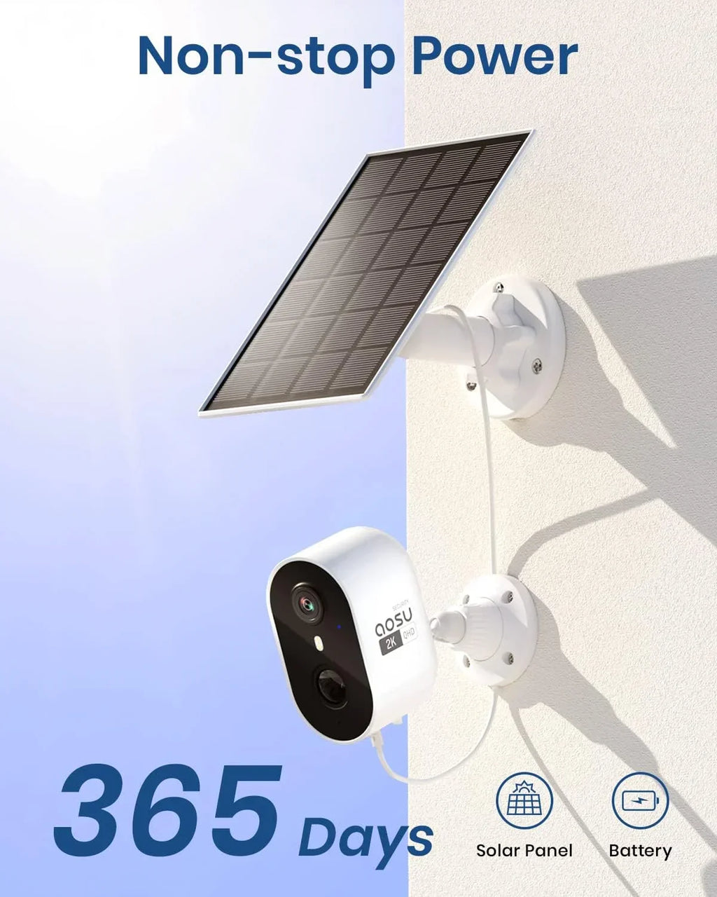 Solar Wireless Security Cameras Outdoor with Spotlight & Siren Alarm, 2K Color Night Vision, 2-Way Talk,Wifi Outdoor Camera with AI Motion Detection Work with Alexa