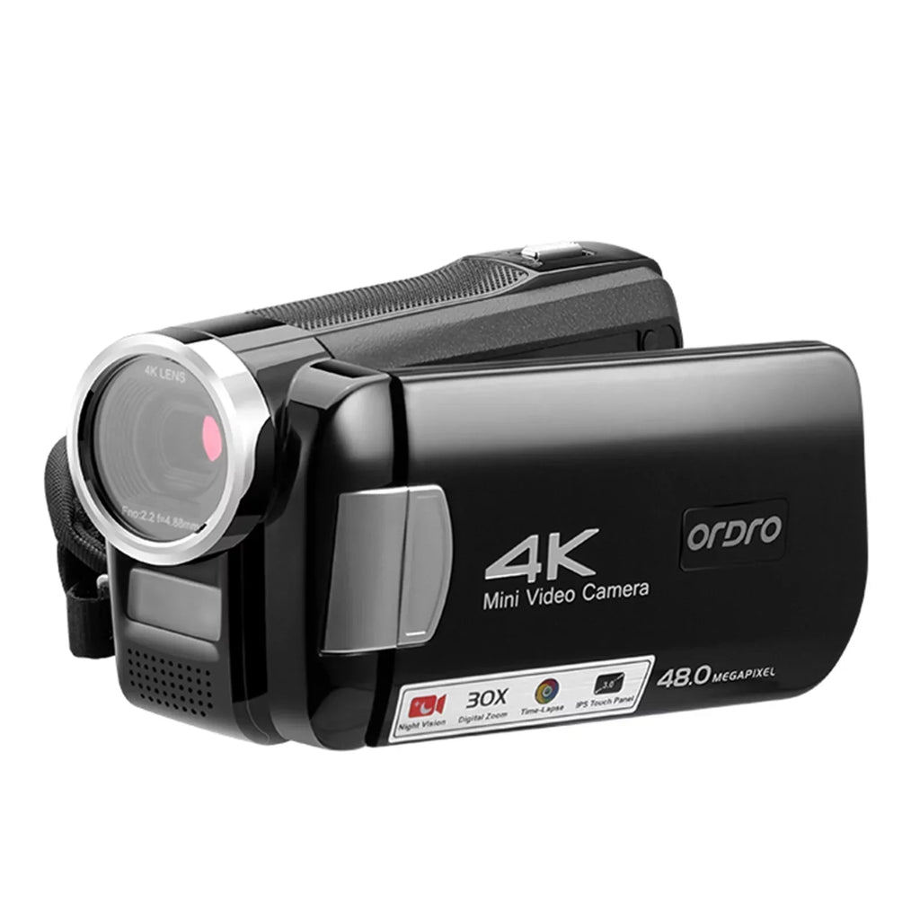 ORDRO 4K Digital Video Camera AC2 Camcorder with 48MP 30X Zoom IR Night Vision IPS Touchscreen for Filmmaking Vlogging