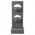 HomeStock Vintage Visions Gray Cement Column Two Tier Bowl Bubbler Outdoor Fountain