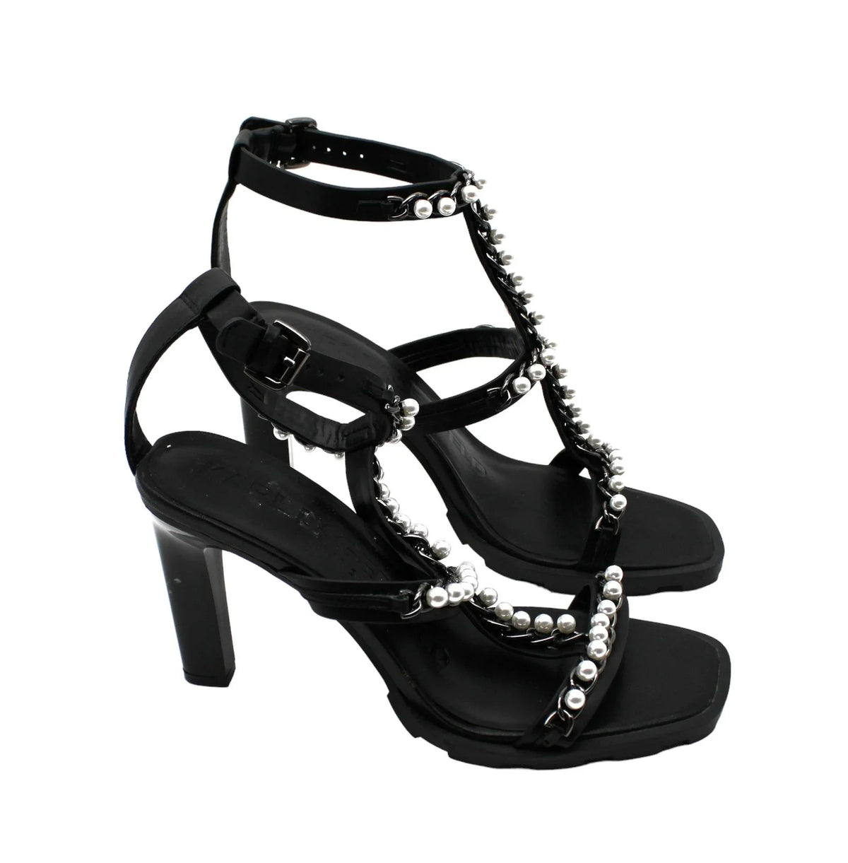 Karl Lagerfeld Paris Women's Midge T-Strap Embellished Dress Sandals (Size 10 US )