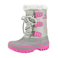 Dream Pairs Boys Girls Toddler Kids Ankle Winter Snow Boots Faux Fur-Lined Soft Boots Shoes Warm FORESTER GREY/FUCHSIA Size 11 little kid