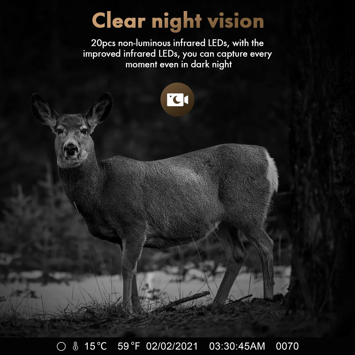 CAMPARK Solar Trail Camera 24MP 1080P Game Camera with 2500mAh Built-in Lithium Battery Rechargeable Night Vision Waterproof IP66 Motion Activated 0.1s Trigger Speed 120°Wide Angle Hunting Cam