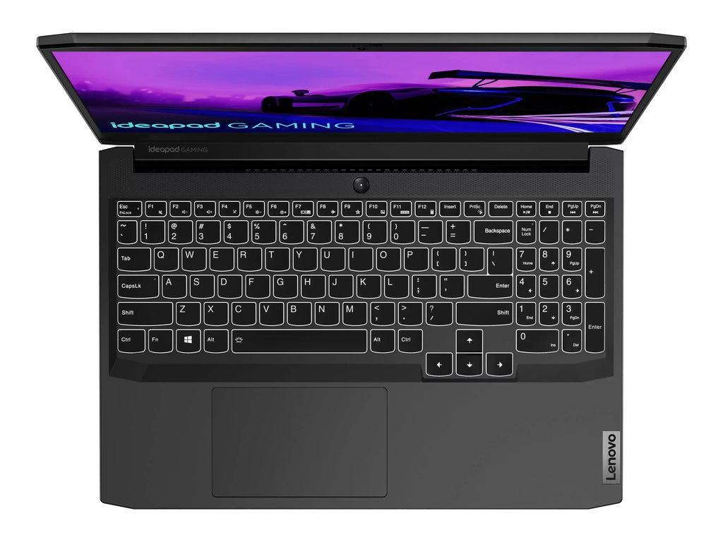 Lenovo IdeaPad Gaming 3 15ACH6 82K2 - 180-degree hinge design - AMD Ryzen 7 - 5800H / up to 4.4 GHz - Win 10 Home 64-bit - GF RTX 3050  - 16 GB RAM - 512 GB SSD NVMe - 15.6" IPS 1920 x 1080 (Full HD) @ 120 Hz - 802.11a/b/g/n/ac/ax - shadow black - kb