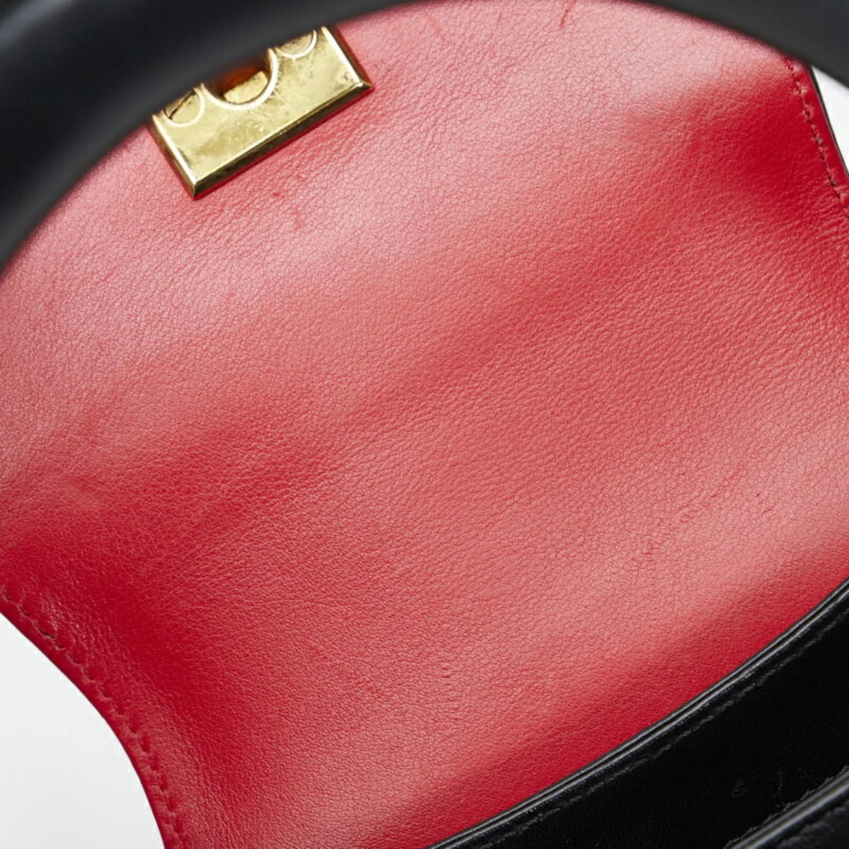 Pre-Owned Cartier Panthère handbag black gold leather ladies CARTIER (Good)