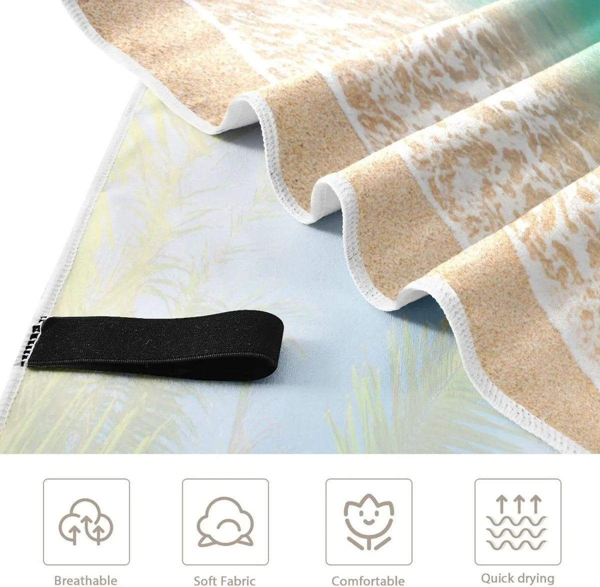 Bestwell Summer Tropical Palm Beach Beach Towel Oversized Towel Blanket, Thin Lightweight Microfiber Sand Free Quick Dry Towel, 30”X60” Multipurpose Pool Bath Yoga Swim Shower Towel
