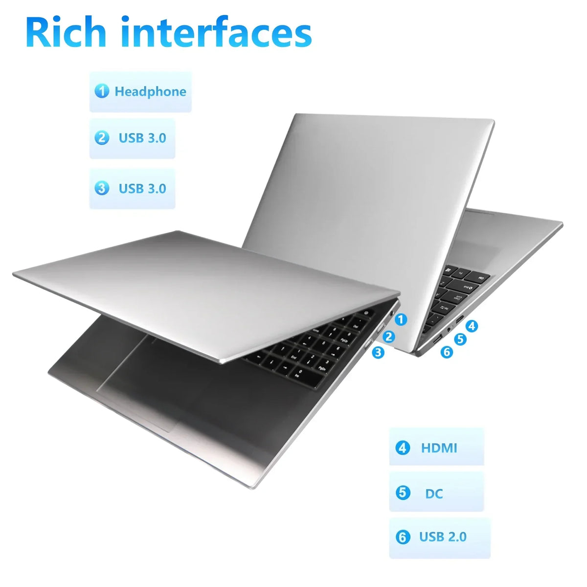 KUU Yepbook-2 Laptop Ultra Slim 15.6" Laptop Windows 11, Intel N95 16GB RAM 1TB SSD Laptop With Bluetooth,HDMI