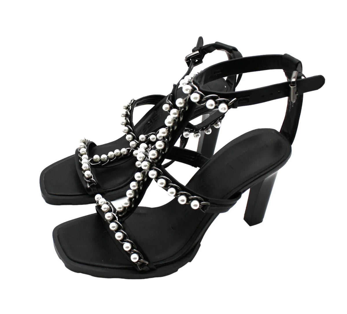 Karl Lagerfeld Paris Women's Midge T-Strap Embellished Dress Sandals (Size 10 US )