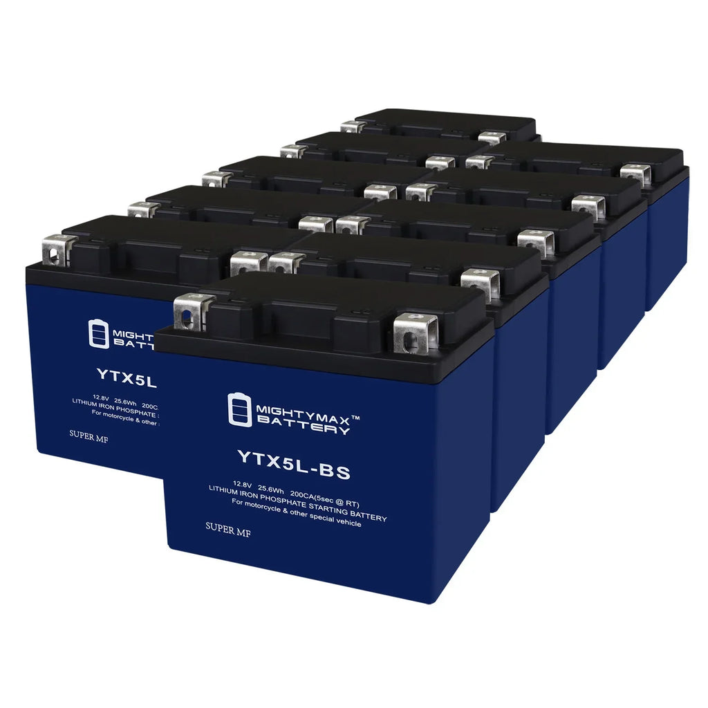 YTX5L-BS Lithium Replacement Battery Compatible with Cannondale EX Motorcycle 00-01 - 10 Pack