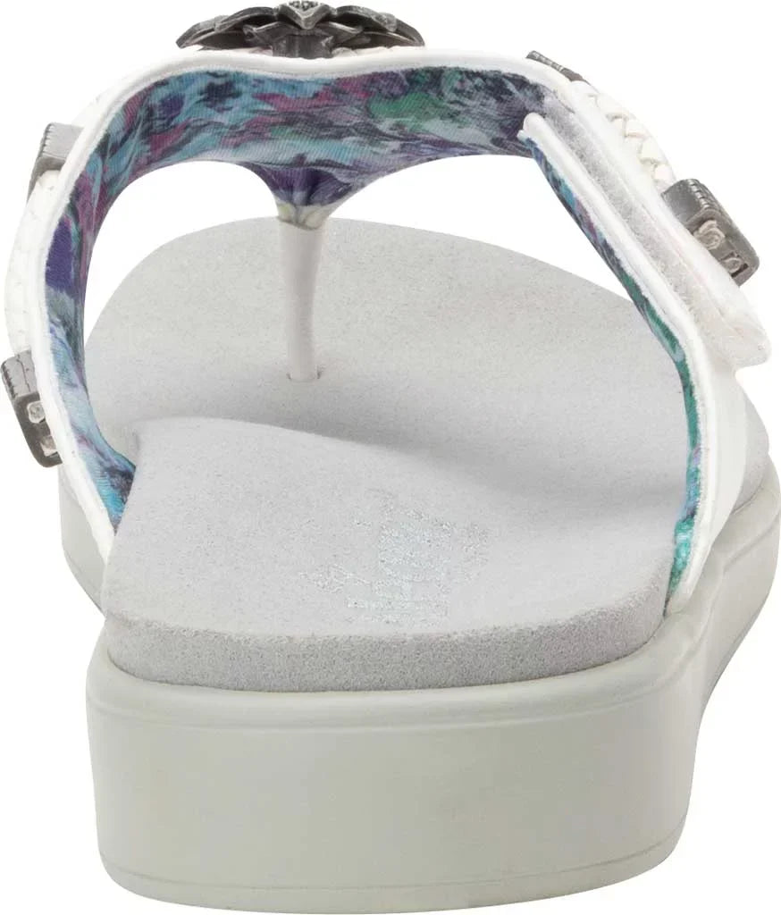 Women's Alegria by PG Lite Layah Thong Sandal White Vegan Leather 41 M