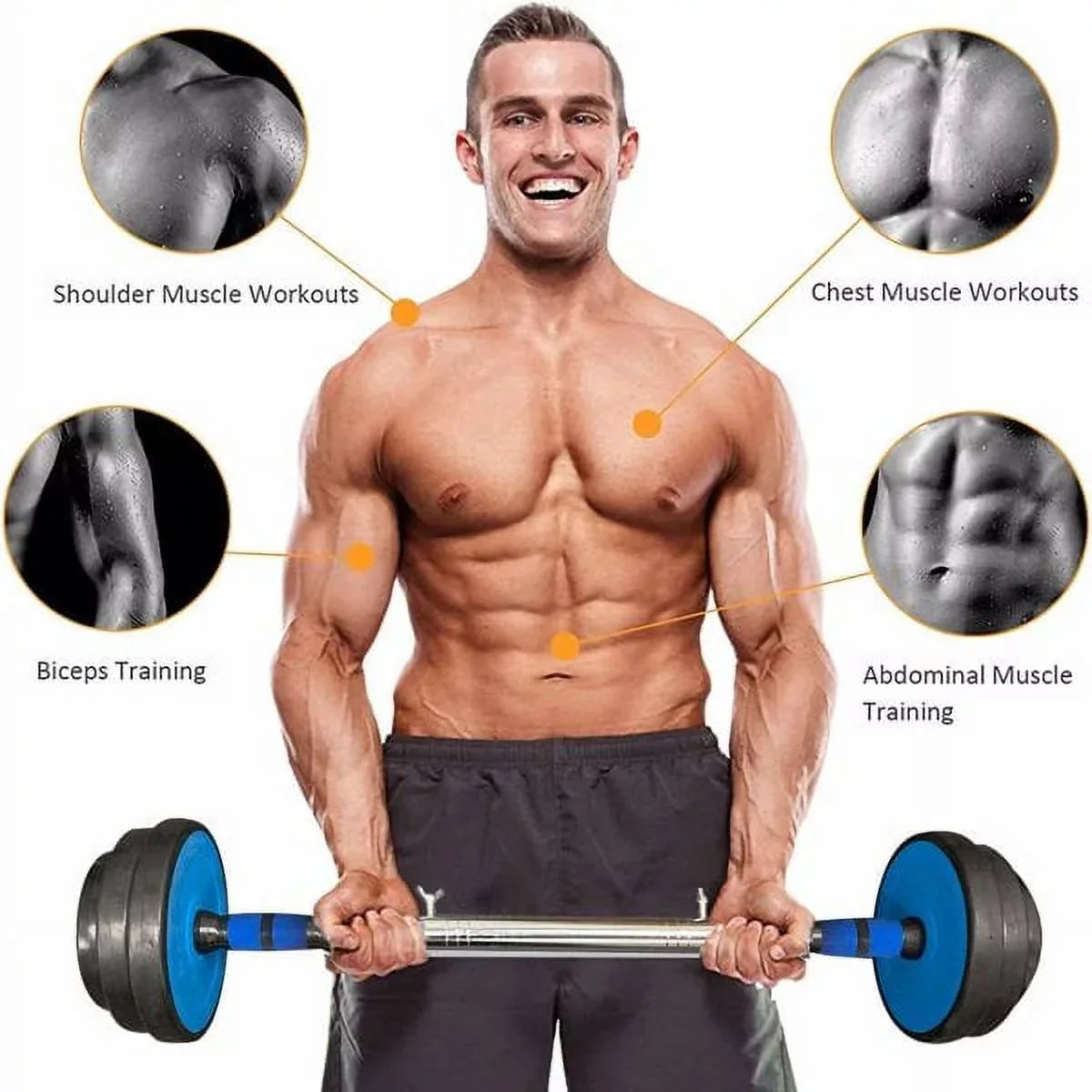 Fithood Adjustable Weights Dumbbells Set of 2, 44Lbs 2 in 1 Exercise & Fitness Dumbbells Barbell Set for Men Women