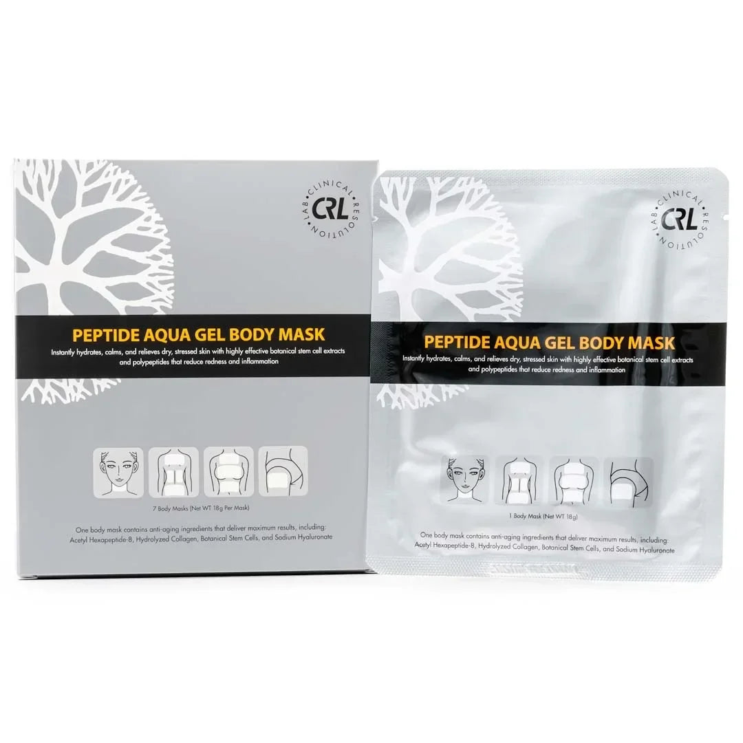 CRL Peptide Aqua Gel Body Mask 7 pack, Instant Hydration, Soothing, Cooling, Healing, Post-Treatment, Post Microneedling, Reduce Redness and Stinging Feeling