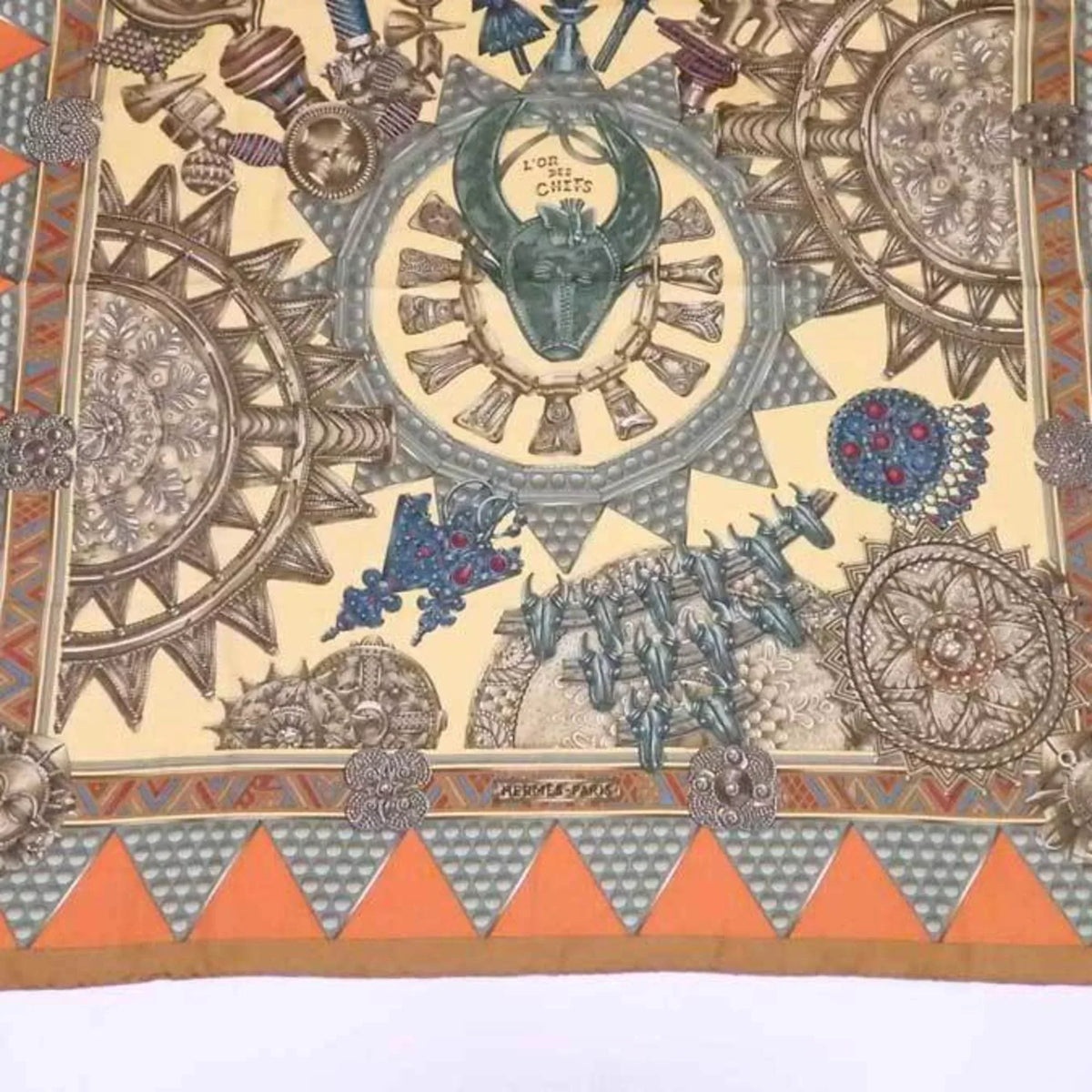 Pre-Owned Hermes HERMES scarf Carre 90 LOR DES CHEFS silk multicolor ladies (Good)